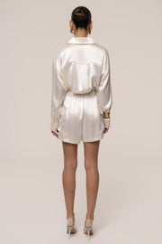 Ivory City Shine Metallic Romper