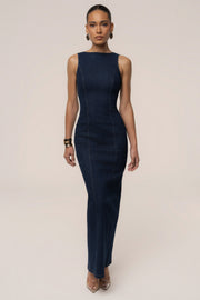 Dark Denim Sculpt Maxi Dress