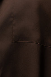 Chocolate Island Ease Collared Satin Top