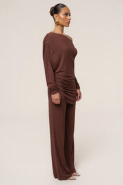 Brown Winter Soirée Pant Set