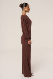 Brown Winter Soirée Pant Set
