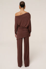 Brown Winter Soirée Pant Set