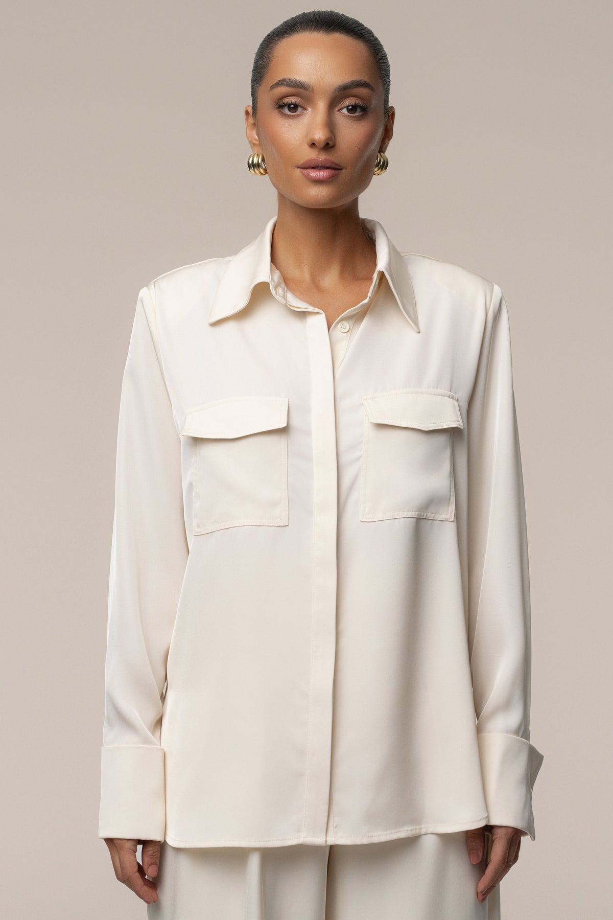 Buttercream Misty Button Up