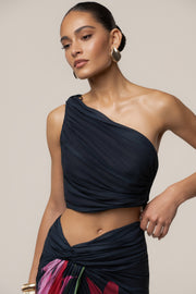 Navy Havana Pleat Skirt Set