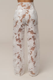 Ivory Organza Floral Pant