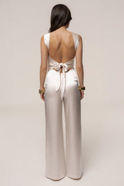 Ivory Premiere One Shoulder Jumpsuit