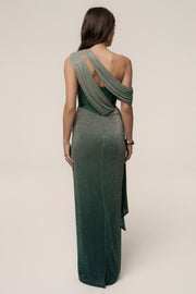 Green Celestina Draped Maxi Dress