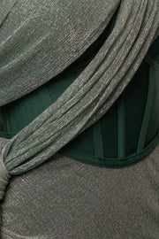 Green Celestina Draped Maxi Dress