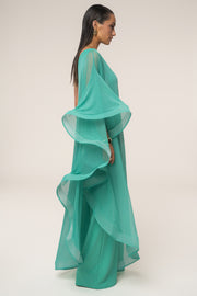Green New Waves Jumpsuit