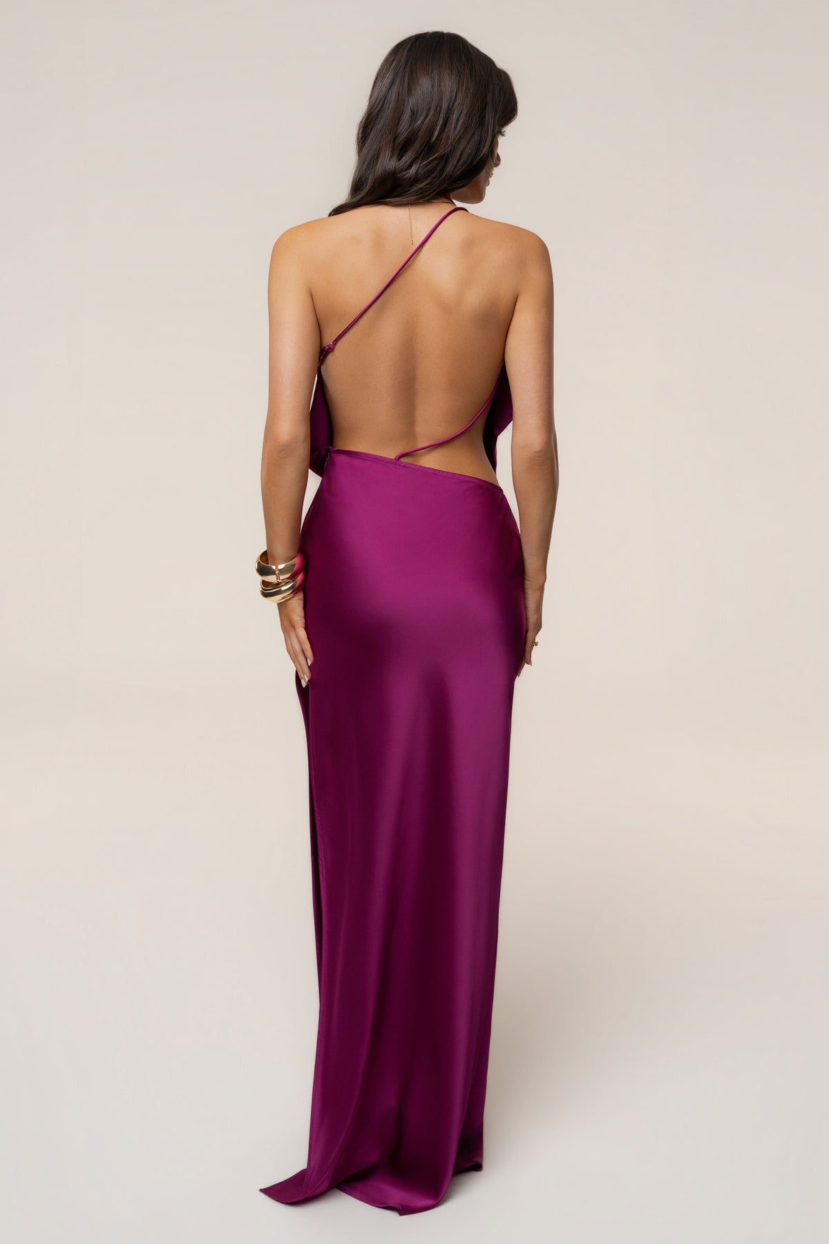 Fuchsia Delmara Cowl Maxi Dress