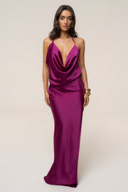 Fuchsia Delmara Cowl Maxi Dress