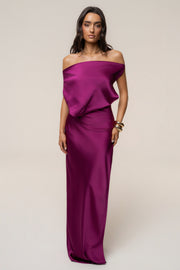 Fuchsia Delmara Cowl Maxi Dress