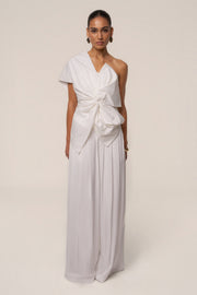Ivory Clara Wide Leg Pleated Trousers