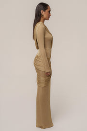 Gold Opulent Metallic Maxi Skirt
