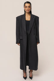 Black Oversize Double Breasted Coat