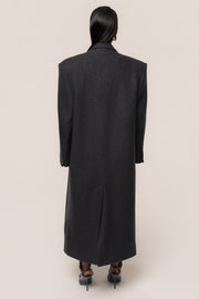 Black Oversize Double Breasted Coat