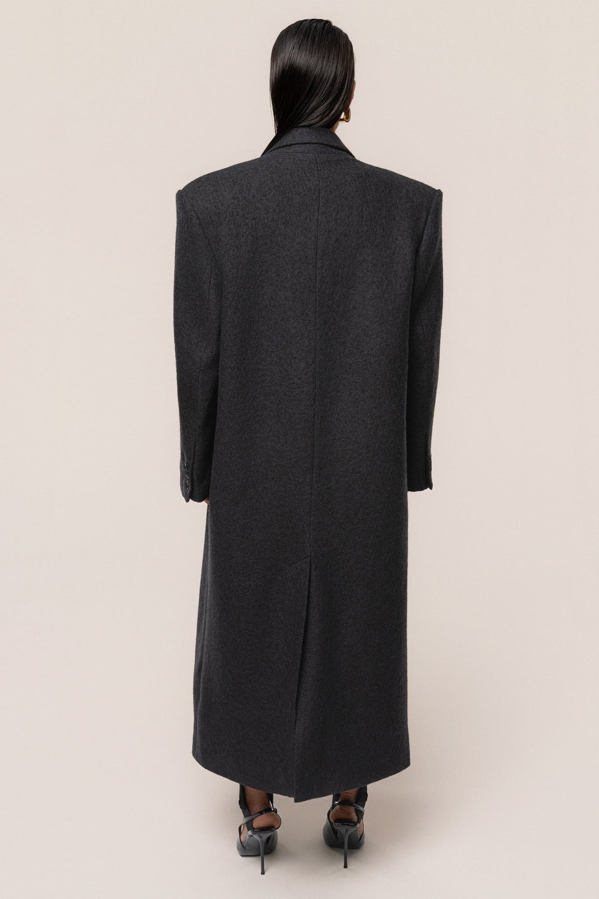 Black Oversize Double Breasted Coat