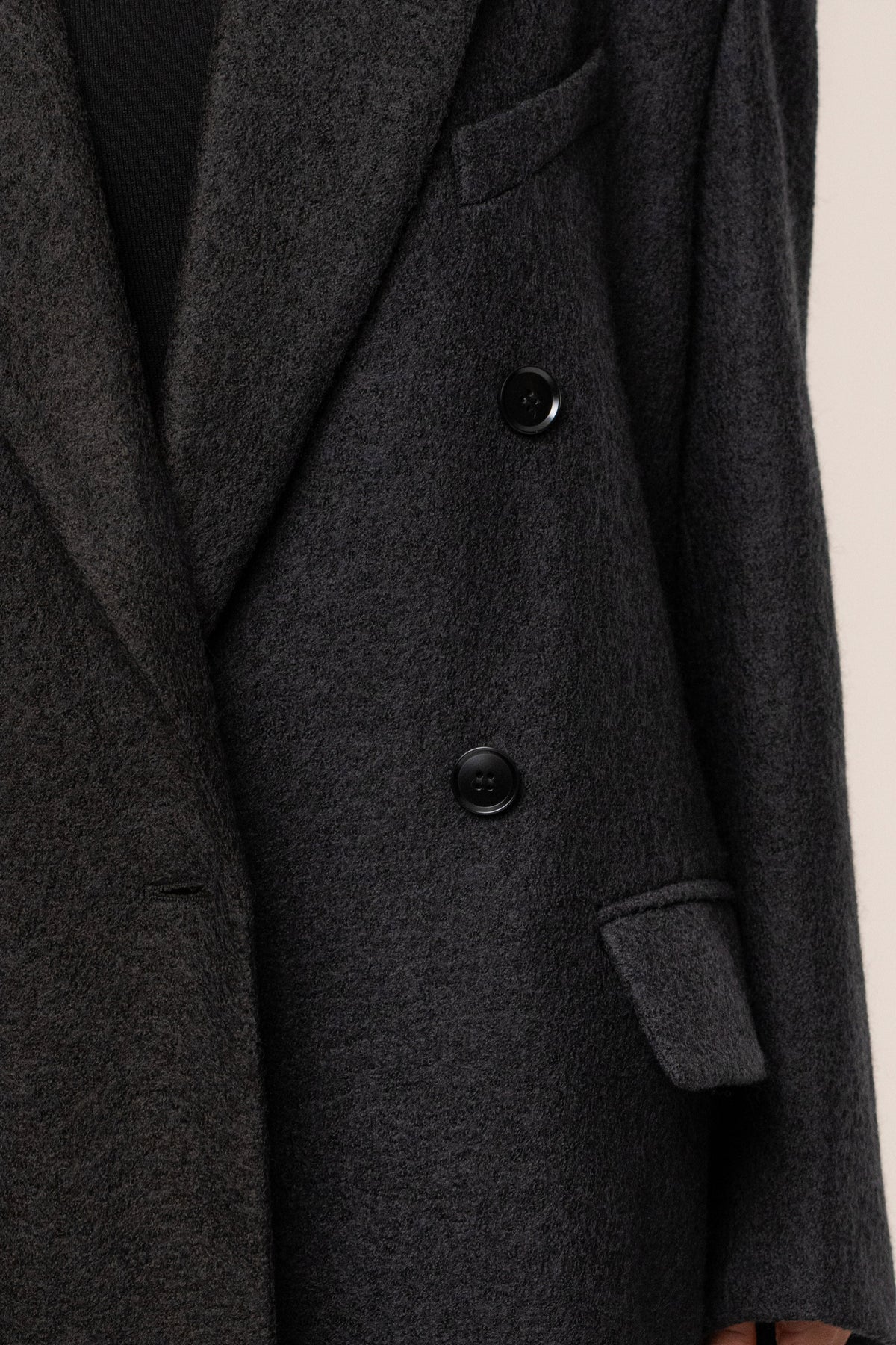Black Oversize Double Breasted Coat