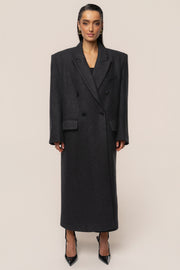 Black Oversize Double Breasted Coat
