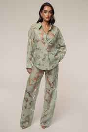 Sage Organza Floral Pant