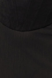 Black Hourglass Suede Maxi Dress