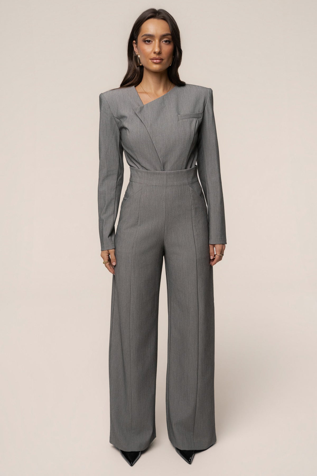 Heather Grey Power Move High Waist Trouser