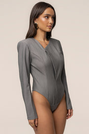 Heather Grey Power Move Bodysuit