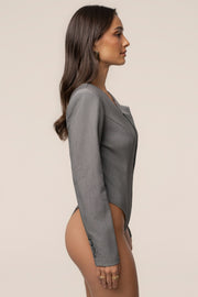 Heather Grey Power Move Bodysuit