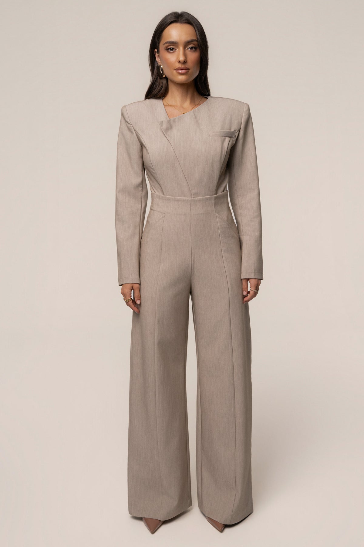 Heather Beige Power Move Bodysuit