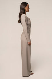 Heather Beige Power Move High Waist Trouser