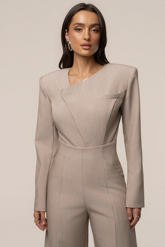 Heather Beige Power Move Bodysuit