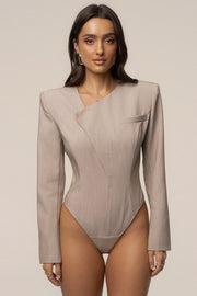 Heather Beige Power Move Bodysuit