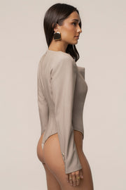Heather Beige Power Move Bodysuit