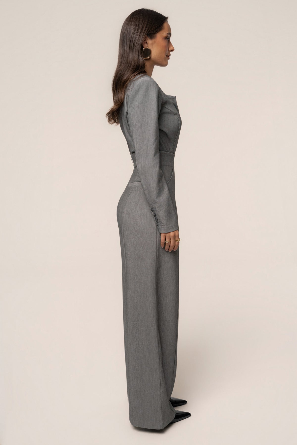 Heather Grey Power Move High Waist Trouser