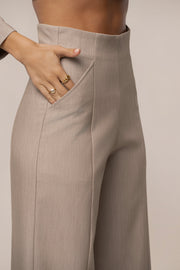 Heather Beige Power Move High Waist Trouser