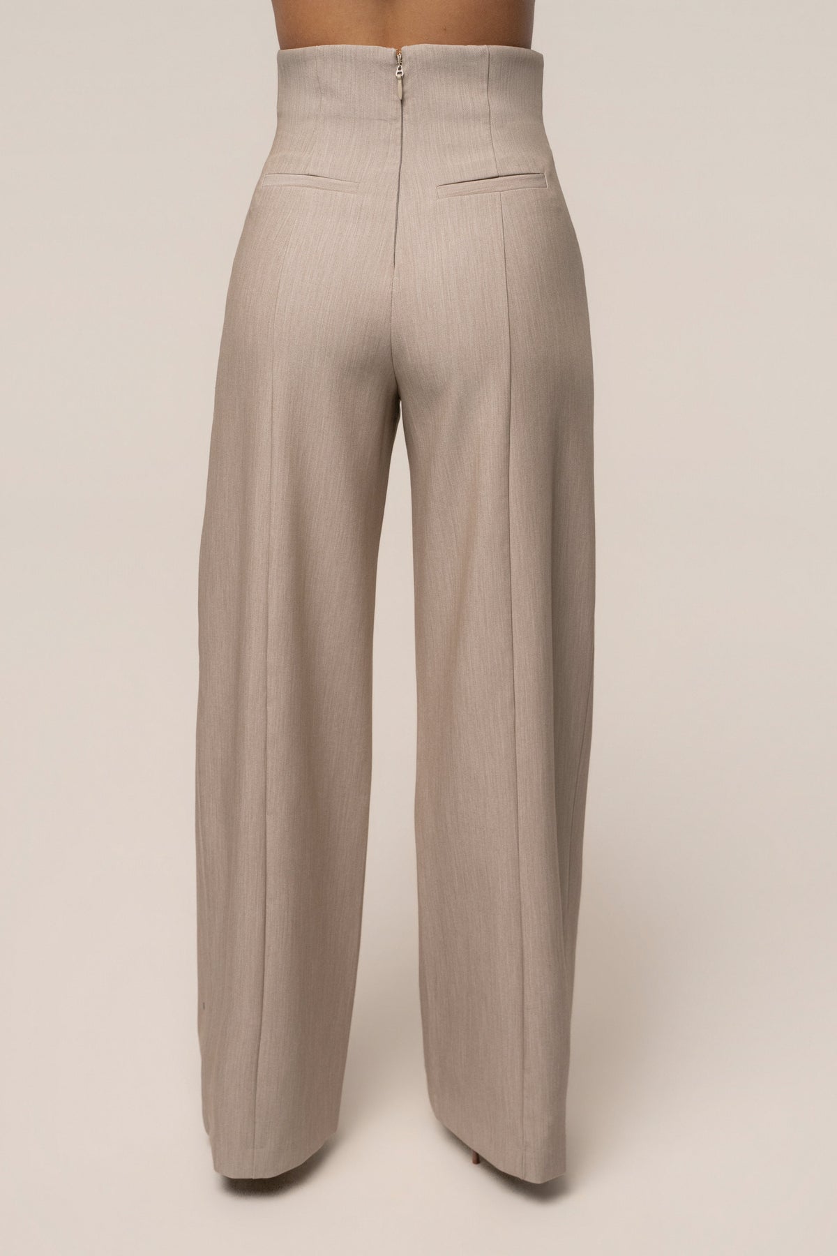 Heather Beige Power Move High Waist Trouser