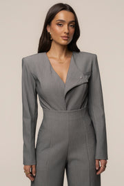 Heather Grey Power Move Bodysuit