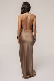 Gold Delmara Cowl Maxi Dress