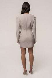PRE-ORDER Taupe Own the Room Mini Dress