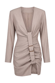 PRE-ORDER Taupe Own the Room Mini Dress