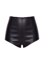Black Front Row PU Leather Short