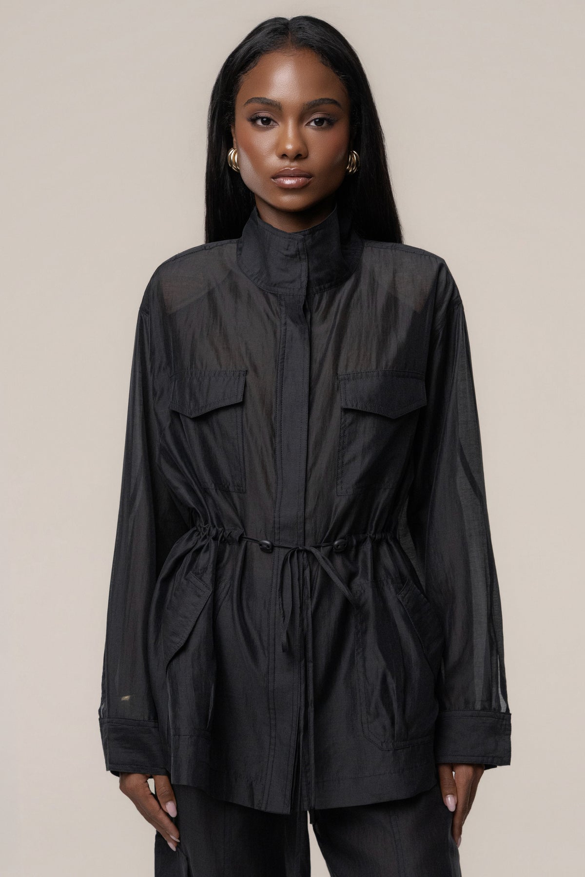 Black Explorer Sheer Jacket