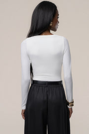 White Cherie Plunge Bodysuit