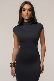 Black Margot Mock Neck Dress